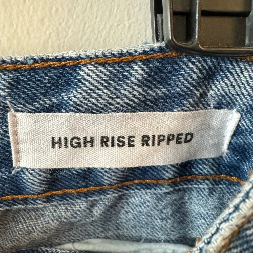 High Rise Ripped Jean Shorts - Picture 6 of 6